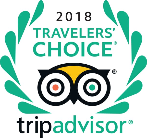2018 Travelers' Choice award logo from TripAdvisor.